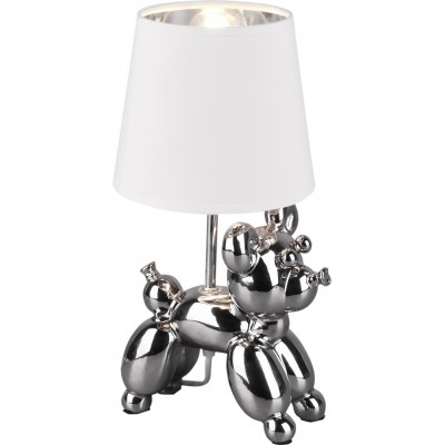 35,95 € Free Shipping | Table lamp Reality Bello 33×17 cm. Living room and bedroom. Modern Style. Ceramic. Silver Color