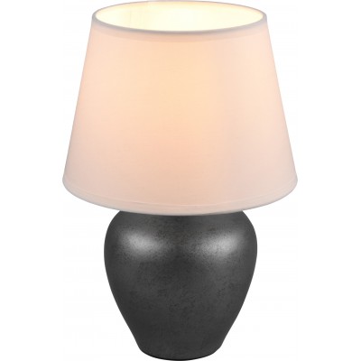 27,95 € Free Shipping | Table lamp Reality Abby Ø 18 cm. Living room and bedroom. Modern Style. Ceramic. Old nickel Color