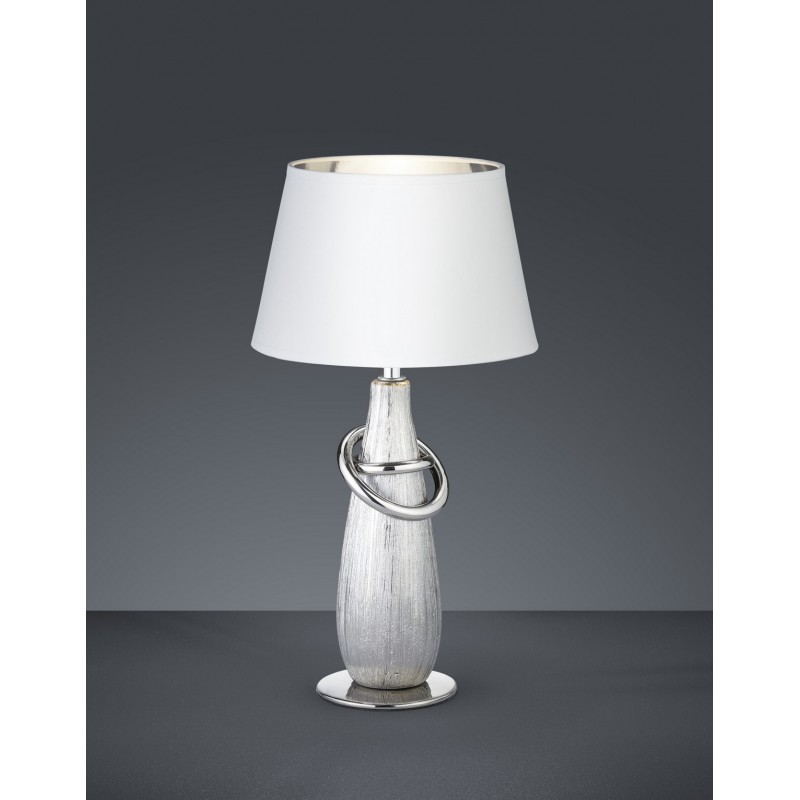 34,95 € Free Shipping | Table lamp Reality Thebes Ø 20 cm. Living room and bedroom. Modern Style. Ceramic. Silver Color