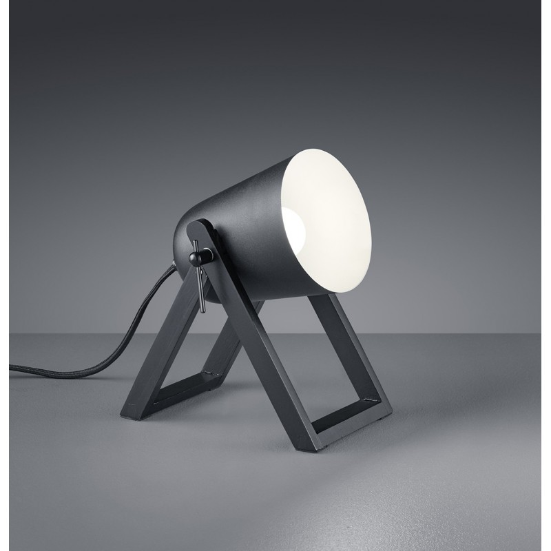24,95 € Free Shipping | Table lamp Reality Marc 21×20 cm. Living room and bedroom. Modern Style. Wood. Black Color