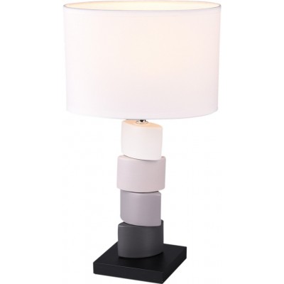 Lámpara de sobremesa Reality Kano 43×24 cm. Salón y dormitorio. Estilo moderno. Cerámica. Color blanco