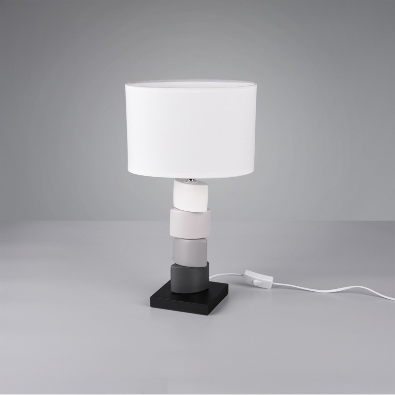 22,95 € Free Shipping | Table lamp Reality Kano 43×24 cm. Living room and bedroom. Modern Style. Ceramic. White Color