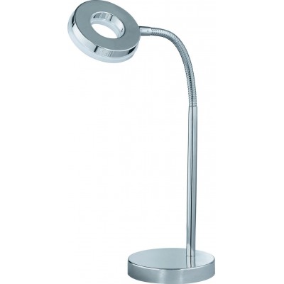 Lámpara de escritorio Reality Rennes 4W 3000K Luz cálida. 40×12 cm. LED integrado. Flexible Oficina. Estilo moderno. Metal. Color cromado