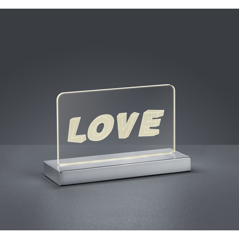 13,95 € Free Shipping | Table lamp Reality Love 7W 20×13 cm. White LED with adjustable color temperature Living room and bedroom. Modern Style. Metal casting. Plated chrome Color