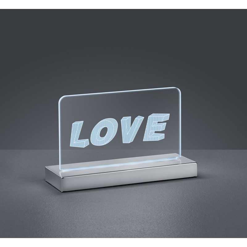 13,95 € Free Shipping | Table lamp Reality Love 7W 20×13 cm. White LED with adjustable color temperature Living room and bedroom. Modern Style. Metal casting. Plated chrome Color