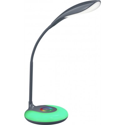 52,95 € Free Shipping | Desk lamp Reality Krait 3.5W 3000K Warm light. 34×13 cm. Integrated multicolor RGBW LED. Flexible. Touch function. USB connection Living room and bedroom. Modern Style. Plastic and Polycarbonate. Anthracite Color
