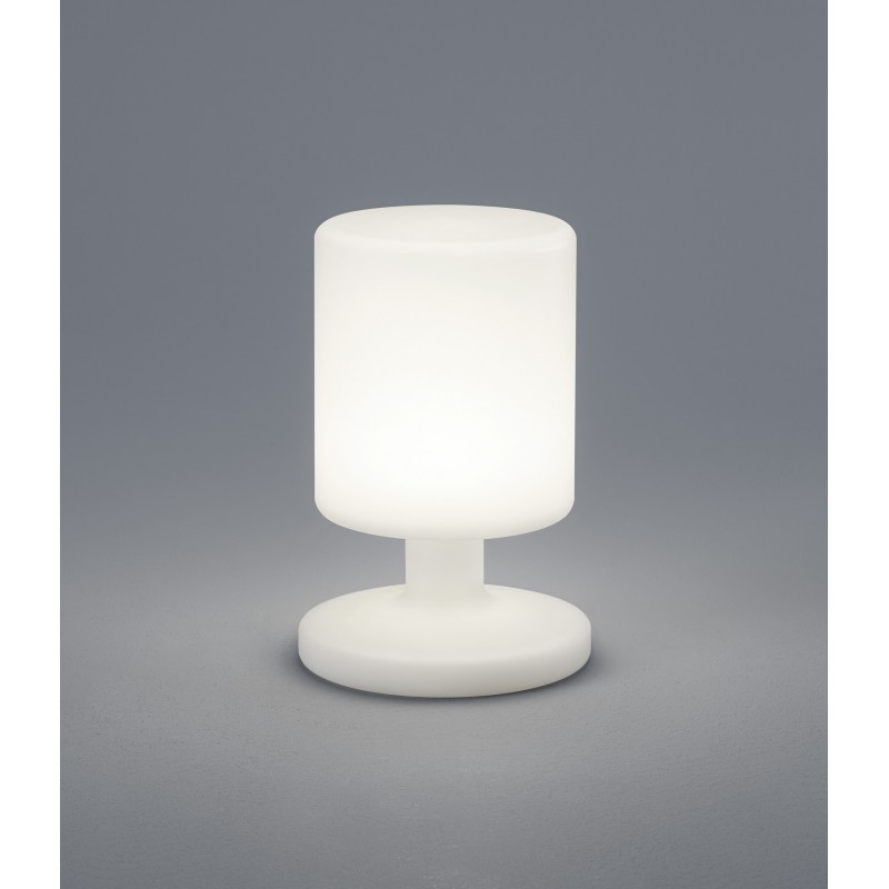 47,95 € Free Shipping | Furniture with lighting Reality Barbados 1.5W LED 3000K Warm light. Ø 17 cm. Table Lamp. Integrated LED Terrace and garden. Modern Style. Plastic and polycarbonate. White Color