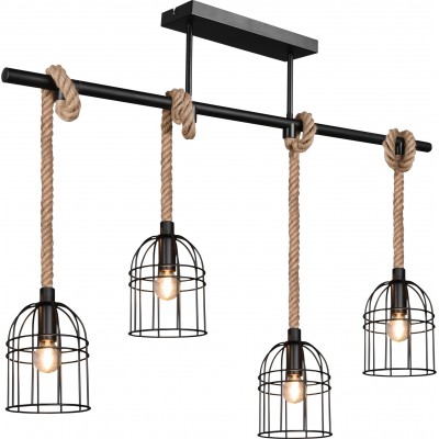 133,95 € Free Shipping | Hanging lamp Reality Wodan 90×81 cm. Living room and bedroom. Vintage Style. Metal casting. Black Color