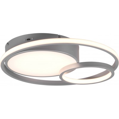 163,95 € Free Shipping | Ceiling lamp Reality Vuelta 28W Round Shape Ø 48 cm. Integrated LED Living room and bedroom. Modern Style. Metal casting. Gray Color