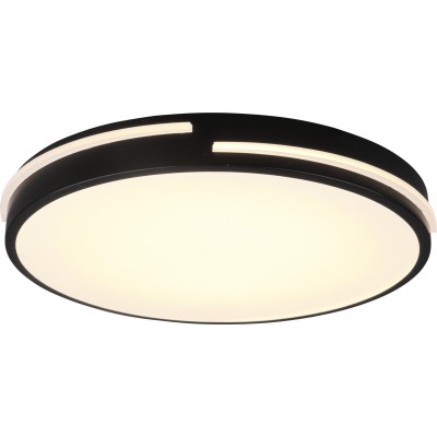 81,95 € Free Shipping | Indoor ceiling light Reality Tacoma 24W Round Shape Ø 40 cm. Dimmable multicolor RGBW LED. Remote control Living room and bedroom. Modern Style. Metal casting. Black Color