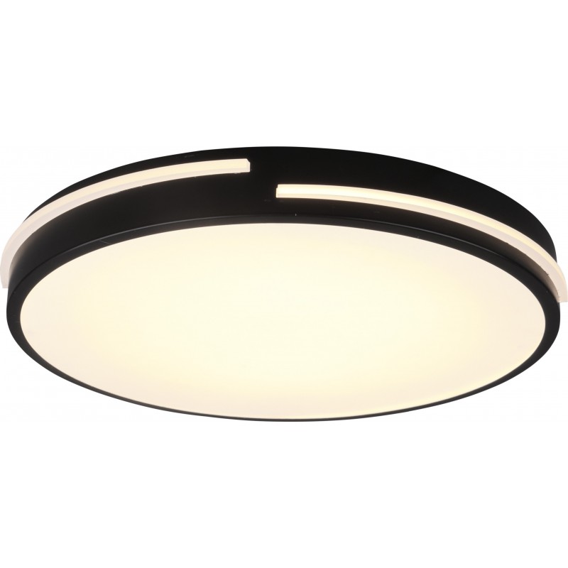81,95 € Free Shipping | Indoor ceiling light Reality Tacoma 24W Round Shape Ø 40 cm. Dimmable multicolor RGBW LED. Remote control Living room and bedroom. Modern Style. Metal casting. Black Color
