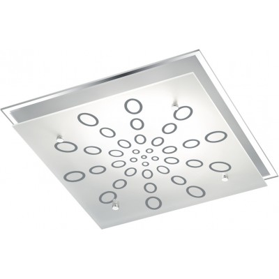 Indoor ceiling light Reality Dukat 20W 3000K Warm light. Square Shape 32×32 cm. Integrated LED Living room and bedroom. Modern Style. Metal casting. Plated chrome Color