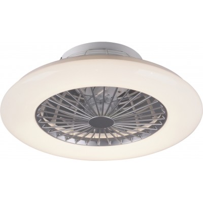 165,95 € Envio grátis | Ventilador de teto com luz Reality Stralsund 30W Ø 50 cm. Efeito estrela. LED RGBW multicolorido regulável. Controle remoto Plástico e policarbonato. Cor cinza