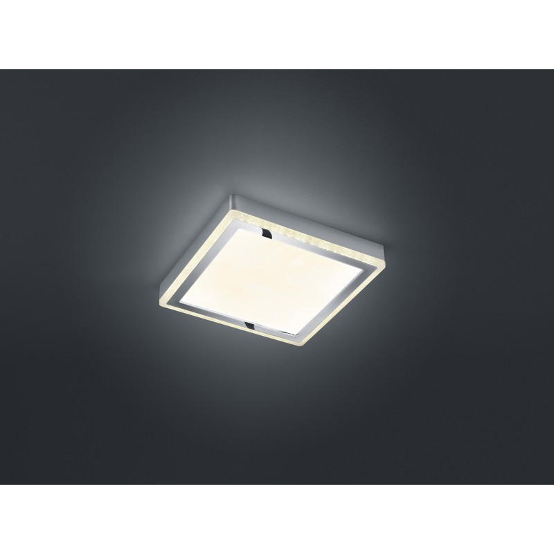 64,95 € Free Shipping | Indoor ceiling light Reality Slide 12W 3000K Warm light. 25×25 cm. Dimmable multicolor RGBW LED. Remote control. Ceiling and wall mounting Living room and bedroom. Modern Style. Plastic and polycarbonate. White Color