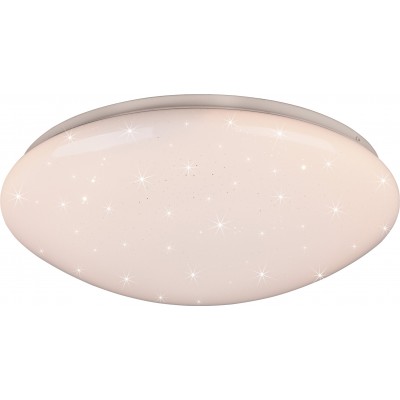 49,95 € Free Shipping | Indoor ceiling light Reality Lukida 18W Round Shape Ø 38 cm. Star effect. Dimmable multicolor RGBW LED. Remote control Living room and bedroom. Modern Style. Plastic and Polycarbonate. White Color