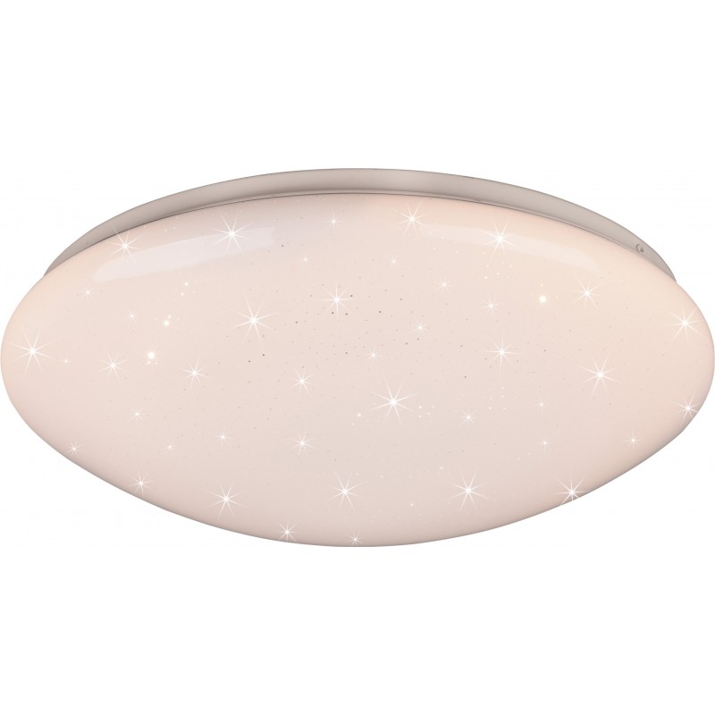 49,95 € Free Shipping | Indoor ceiling light Reality Lukida 18W Round Shape Ø 38 cm. Star effect. Dimmable multicolor RGBW LED. Remote control Living room and bedroom. Modern Style. Plastic and Polycarbonate. White Color