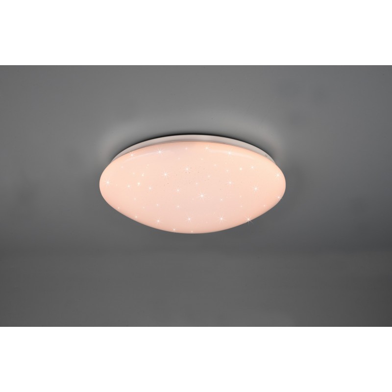 46,95 € Free Shipping | Hanging lamp Reality Lukida 18W Ø 38 cm. Star effect. Dimmable multicolor RGBW LED. Remote control Living room and bedroom. Modern Style. Plastic and polycarbonate. White Color
