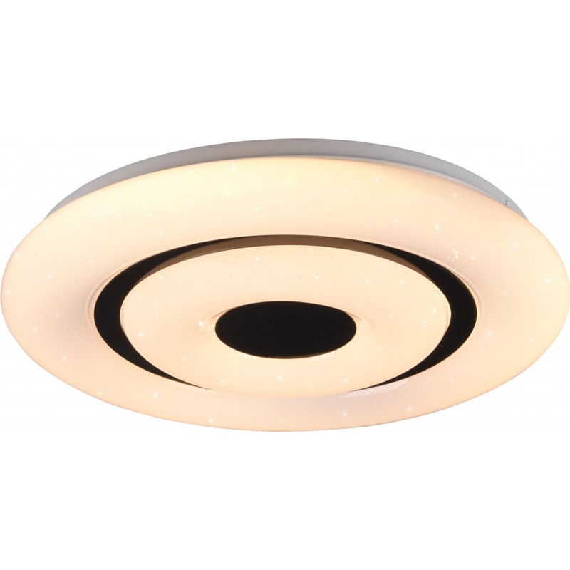 99,95 € Free Shipping | Indoor ceiling light Reality Rana 16.5W Round Shape Ø 40 cm. Star effect. Dimmable multicolor RGBW LED. Remote control. WiZ Compatible Living room and bedroom. Modern Style. Plastic and Polycarbonate. White Color