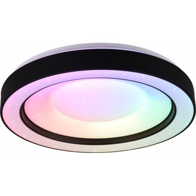129,95 € Free Shipping | Indoor ceiling light Reality Arco 22W Ø 49 cm. Star effect. Dimmable multicolor RGBW LED. Remote control. Ceiling and wall mounting Living room and bedroom. Modern Style. Plastic and polycarbonate. Black Color