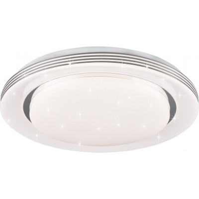 59,95 € Free Shipping | Indoor ceiling light Reality Atria 18W Round Shape Ø 38 cm. Star effect. Dimmable multicolor RGBW LED. Remote control Living room and bedroom. Modern Style. Plastic and Polycarbonate. White Color