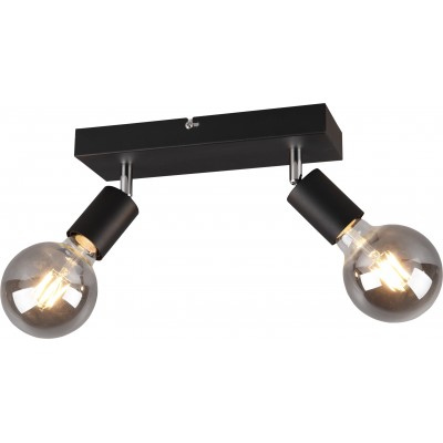 27,95 € Free Shipping | Ceiling lamp Reality Vannes 26×13 cm. Living room and bedroom. Modern Style. Metal casting. Black Color