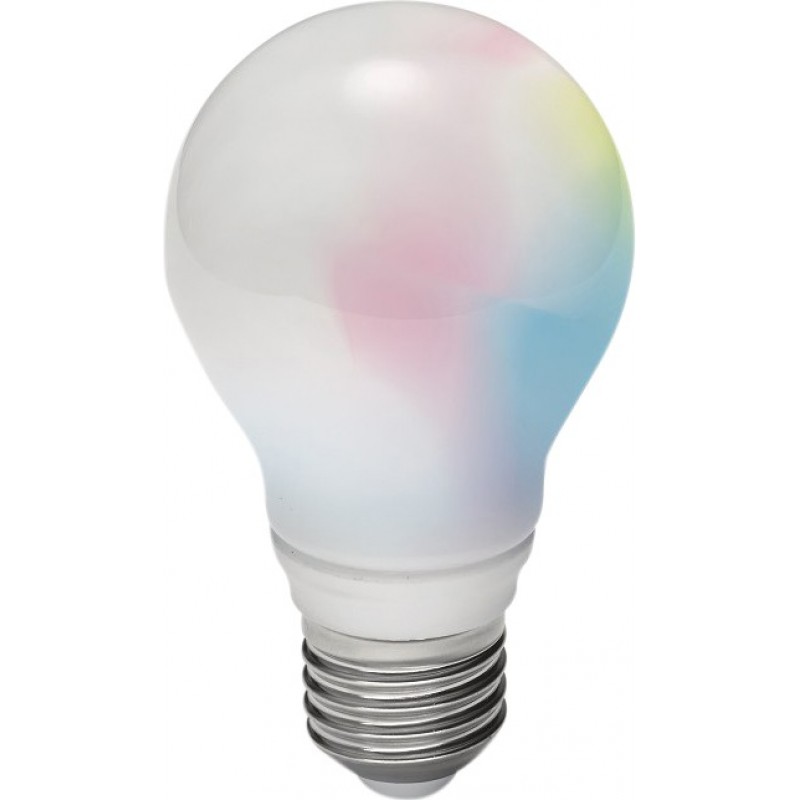18,95 € Free Shipping | LED light bulb Reality 8.5W E27 LED Ø 6 cm. Dimmable multicolor RGBW LED. WiZ Compatible Living room and bedroom. Modern Style. Plastic and polycarbonate. White Color