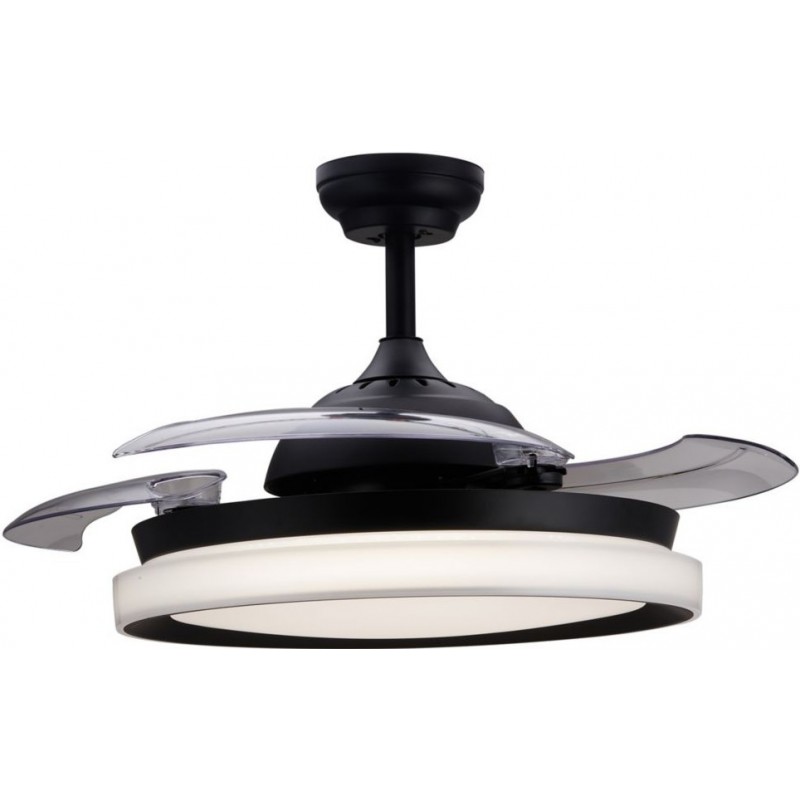 239,95 € Free Shipping | Ceiling fan with light Philips Bliss 63W Round Shape Ø 51 cm. DC Direct Current Motor Living room, dining room and office. Design Style. Black Color