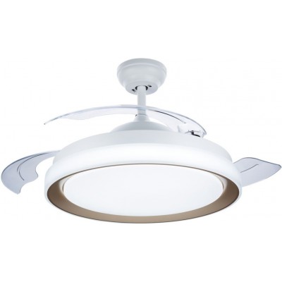 224,95 € Free Shipping | Ceiling fan with light Philips Bliss 63W Ø 51 cm. DC Direct Current Motor White and golden Color