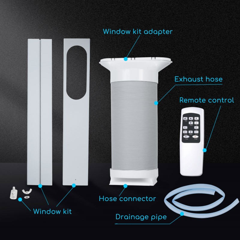 328,95 € Free Shipping | Pedestal fan 1000W 70×35 cm. Smart Portable Air Conditioner with WiFi connection. Dehumidifier. Led screen. Remote control ABS, Steel and Aluminum. White Color