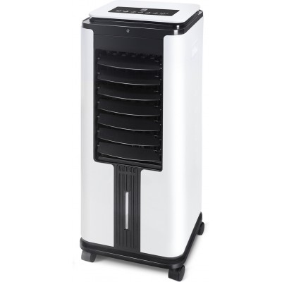 131,95 € Free Shipping | Pedestal fan 75W 75×33 cm. Oscillating evaporative cooler with WiFi connection. Remote control. Touch panel PMMA and Polycarbonate. White and black Color