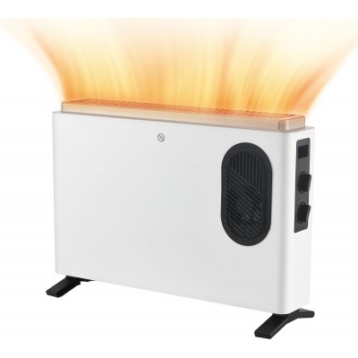 49,95 € Envío gratis | Calefactor 2000W 53×38 cm. Radiador eléctrico por convección con ventilador Acero. Color blanco