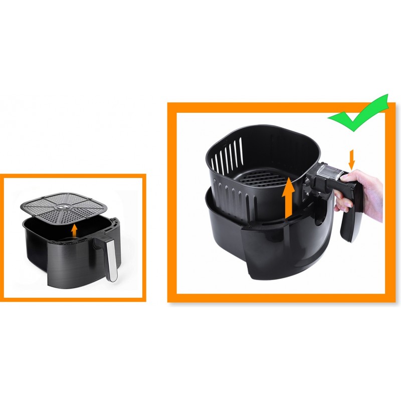 13,95 € Free Shipping | Kitchen appliance 31×20 cm. Non-stick basket. Air fryer accessory Black Color
