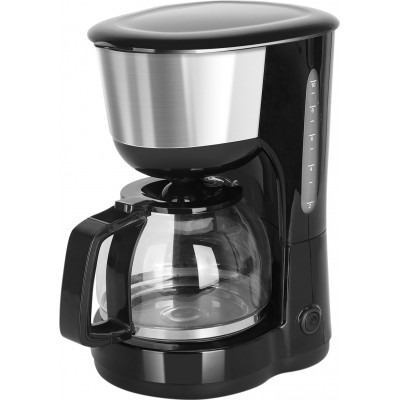 Eletrodoméstico de cozinha 1000W 34×28 cm. Máquina de café. Máquina de café de gotejamento com filtro reutilizável. Sistema Anti-Gotejamento. 1,25 litros Aço inoxidável e PMMA. Cor preto
