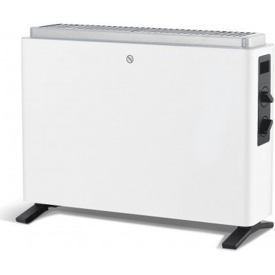 Calefactor 2000W 53×38 cm. Radiador portátil eléctrico de convección. 3 niveles de calor ajustables Acero. Color blanco