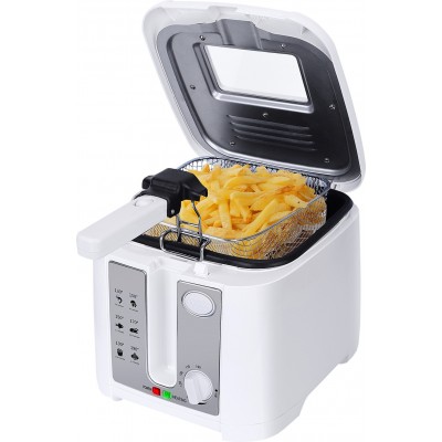 53,95 € Free Shipping | Kitchen appliance 1700W 30×25 cm. Fryer. Large viewing window. Lid with filter. 2.5 liters PMMA. White Color