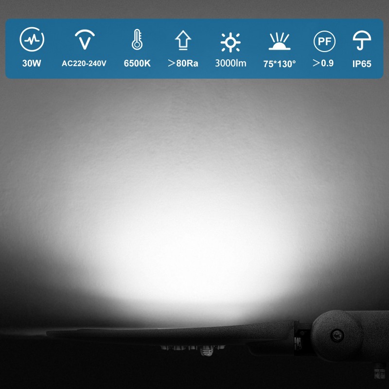 28,95 € Free Shipping | Streetlight 30W 6500K Cold light. 44×13 cm. External LED lighting. Waterproof Aluminum. Gray Color