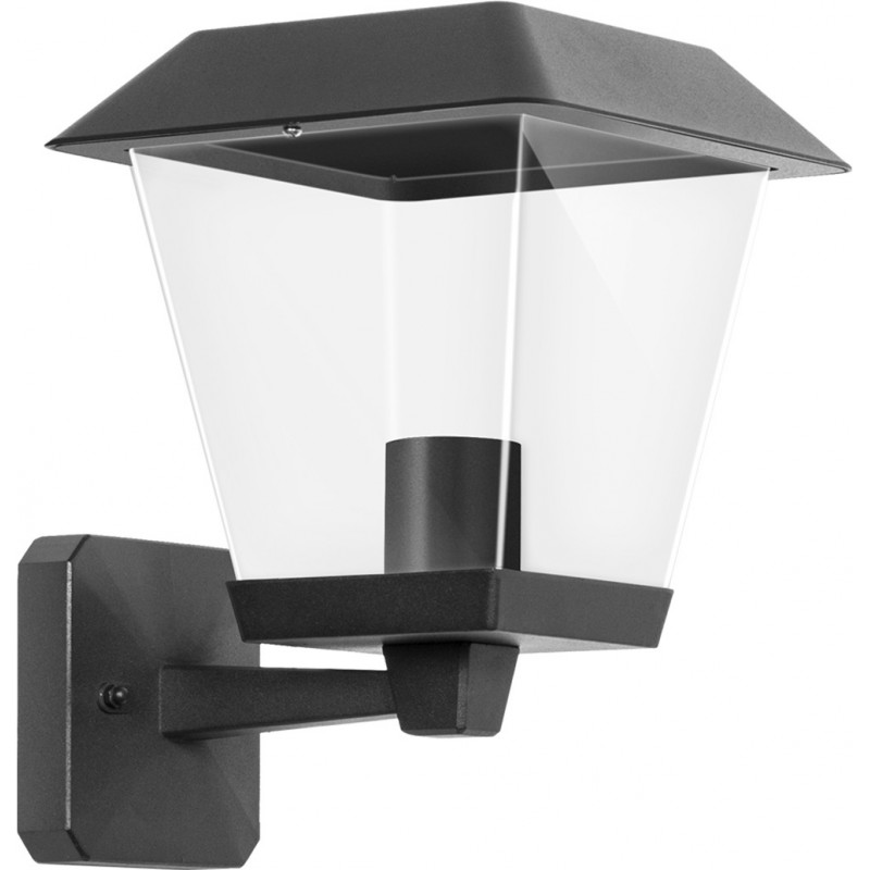 23,95 € Free Shipping | Outdoor wall light 60W 24×22 cm. Lantern with arm. Waterproof Aluminum and Plastic. Black Color