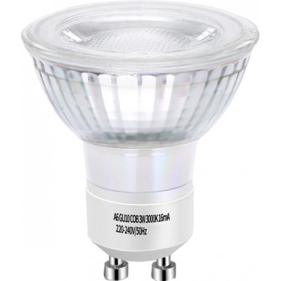 5 units box LED light bulb 3W GU10 LED 3000K Warm light. Ø 5 cm. Crystal