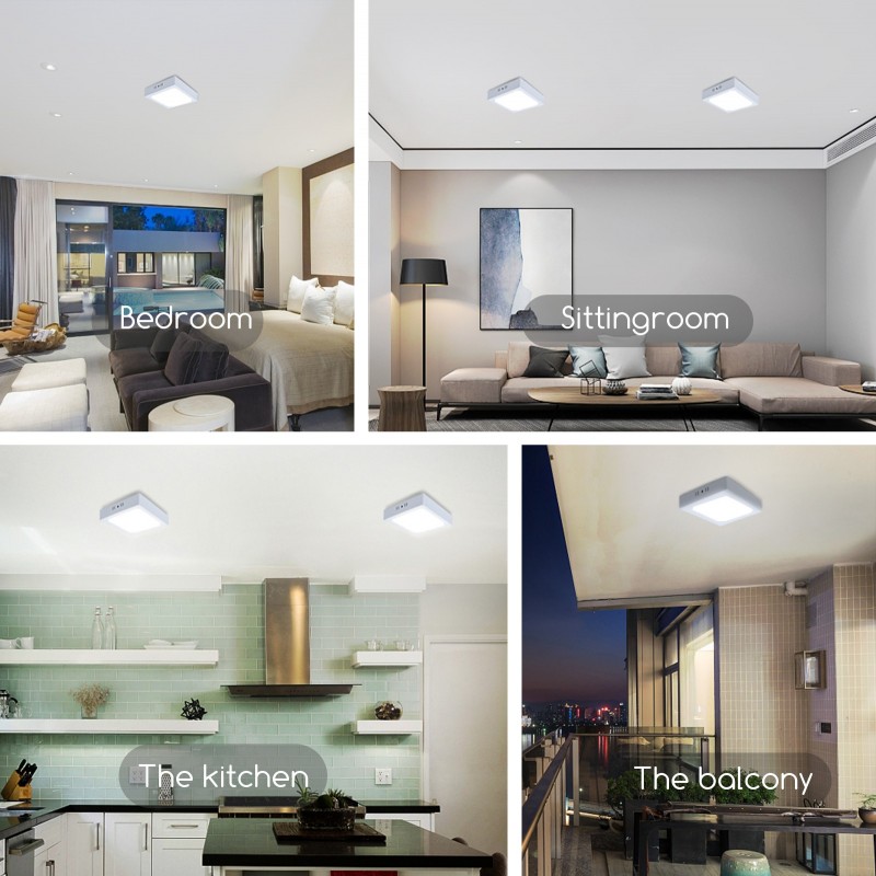 6,95 € Free Shipping | Indoor ceiling light 12W 6500K Cold light. Square Shape 17×17 cm. LED ceiling lamp White Color