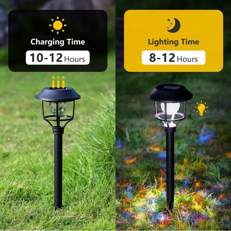 22,95 € Free Shipping | Luminous beacon 0.3W 42×12 cm. RGB multicolor solar lamp. Waterproof. Constant or intermittent lighting mode PMMA and Polycarbonate. Black Color