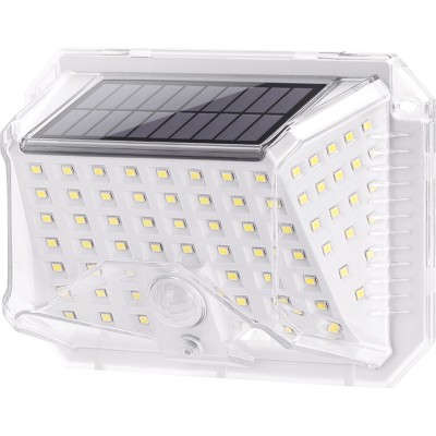 8,95 € Envio grátis | Aplique de parede ao ar livre 6500K Luz fria. 14×10 cm. LEDs solares. Sensor de Movimento. À prova d'água Cor branco