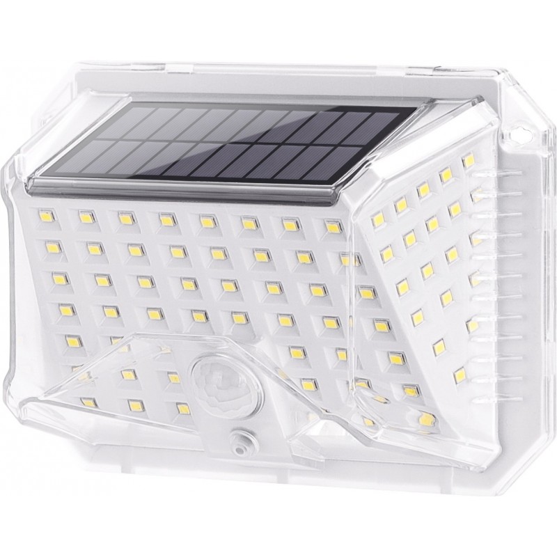 9,95 € Free Shipping | Outdoor wall light 6500K Cold light. Rectangular Shape 14×10 cm. Solar LEDs. Motion sensor. Waterproof White Color