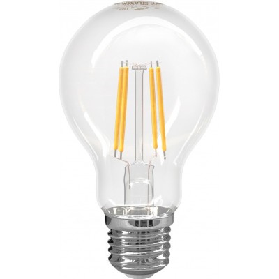 8,95 € Free Shipping | 5 units box LED light bulb 6W E27 LED A60 2700K Very warm light. Ø 6 cm. LED filament Crystal