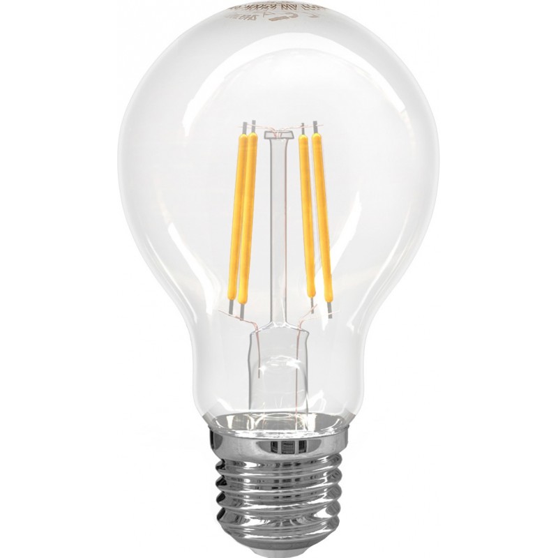 8,95 € Free Shipping | 5 units box LED light bulb 6W E27 LED A60 2700K Very warm light. Ø 6 cm. LED filament Crystal