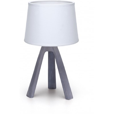 Lampada da tavolo 40W 31×18 cm. Lampada da comodino in resina Ceramica. Colore bianca e grigio