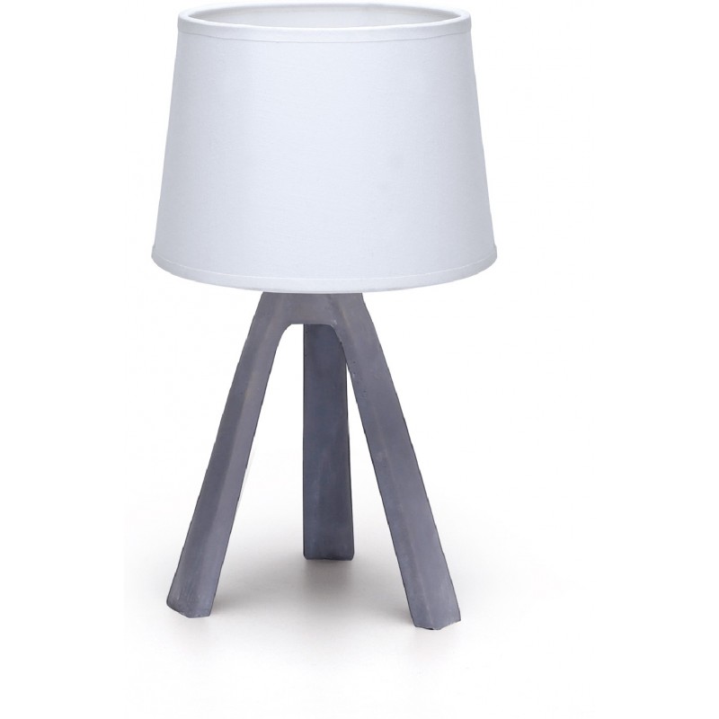 14,95 € Free Shipping | Table lamp 40W 31×18 cm. Resin bedside lamp Ceramic. White and gray Color