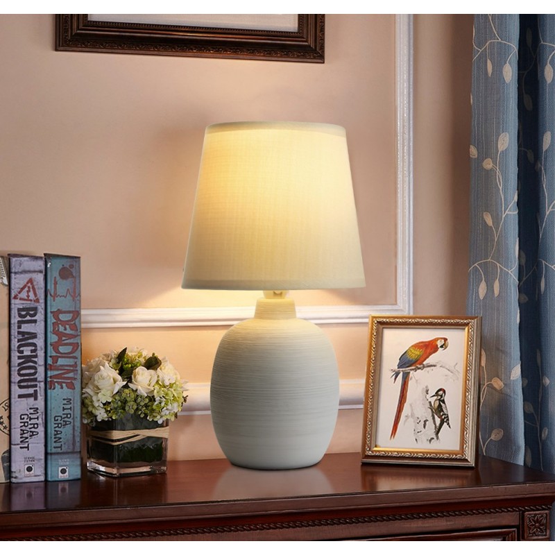 15,95 € Free Shipping | Table lamp 40W 31×17 cm. Ceramic. Light brown Color