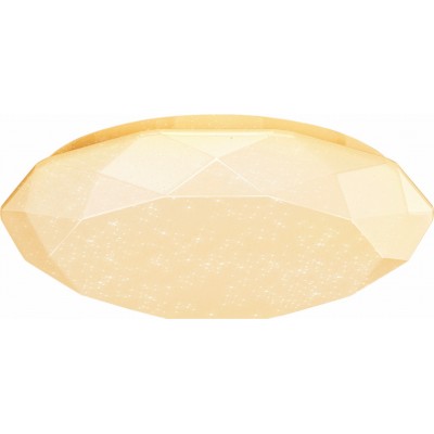 Plafón de interior 20W 3000K Luz cálida. Forma Redonda Ø 34 cm. Lámpara de techo LED. Diseño diamante Metal y Policarbonato. Color blanco