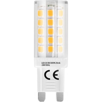 10 Einheiten Box LED-Glühbirne 3W G9 LED 3000K Warmes Licht. 5×2 cm. PMMA und Polycarbonat