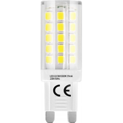 10 Einheiten Box LED-Glühbirne 3W G9 LED 6500K Kaltes Licht. 5×2 cm. PMMA und Polycarbonat